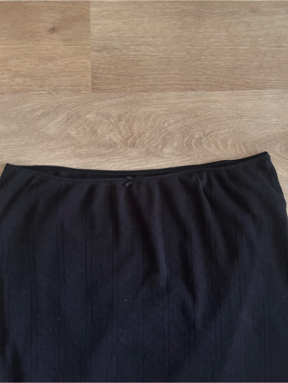 Cou Cou Intimates Slip Skirt Black Pointelle Organic Cotton XL - Picture 4 of 7